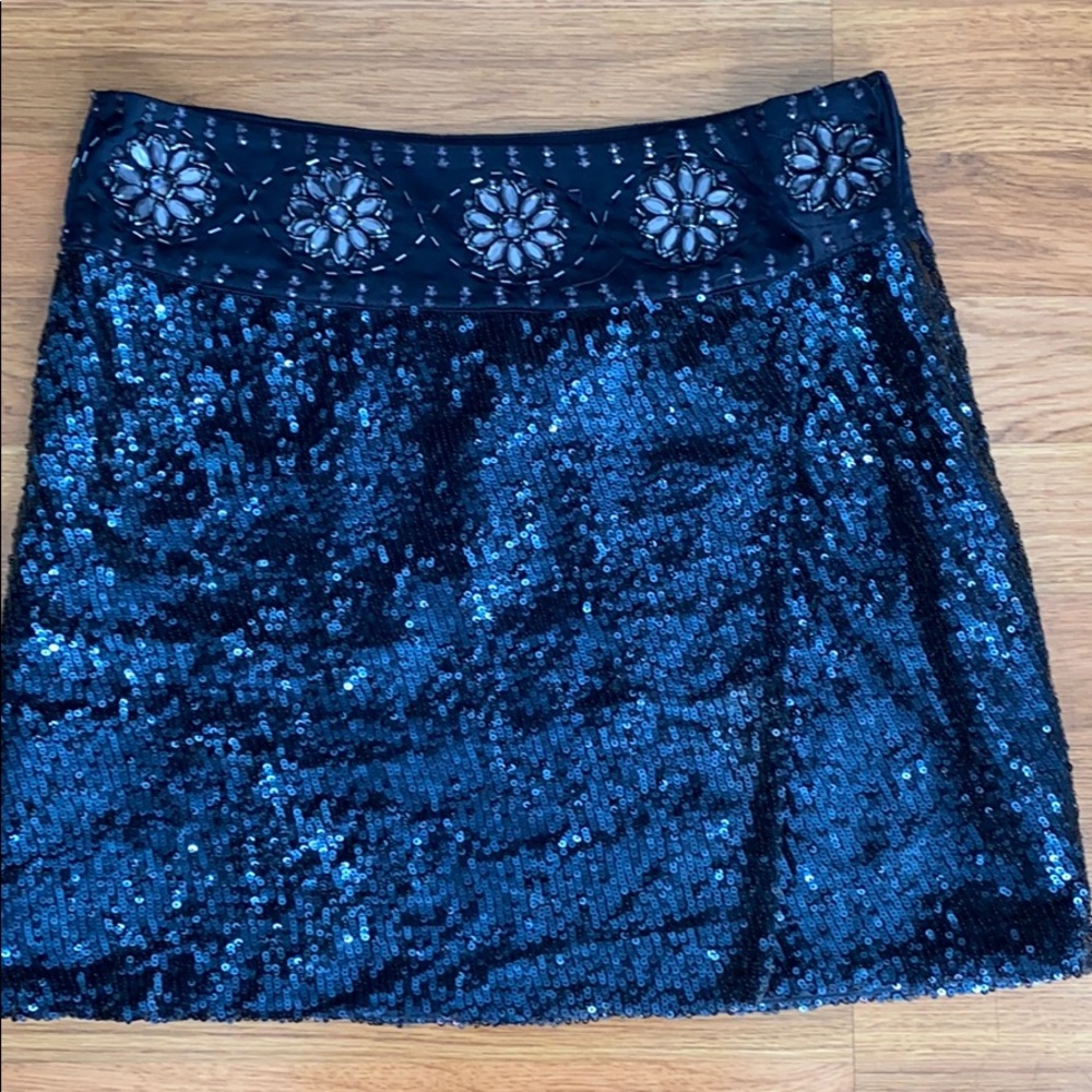 EUC Twelve by Twelve Blue sequined mini skirt, XS